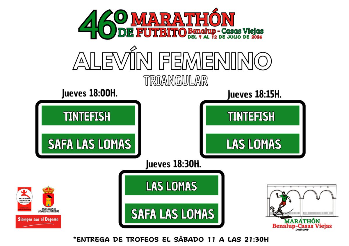 JAlconchel's tweet photo. Cuadrantes del 
46 Marathón de Futbito 
Benalup-CasasViejas del 2026.
#marathón #eventosdeportivos #deportes #benalup #ocio #verano2026 #benalupcasasviejas #casasviejas #culturalverano2026 #futbolsala https://t.co/VNbzIG5dlG