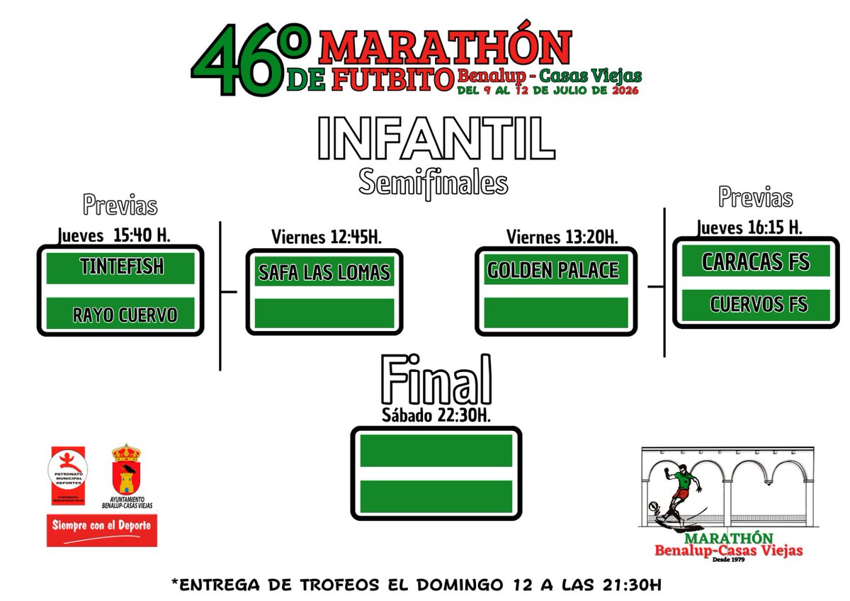 JAlconchel's tweet photo. Cuadrantes del 
46 Marathón de Futbito 
Benalup-CasasViejas del 2026.
#marathón #eventosdeportivos #deportes #benalup #ocio #verano2026 #benalupcasasviejas #casasviejas #culturalverano2026 #futbolsala https://t.co/VNbzIG5dlG
