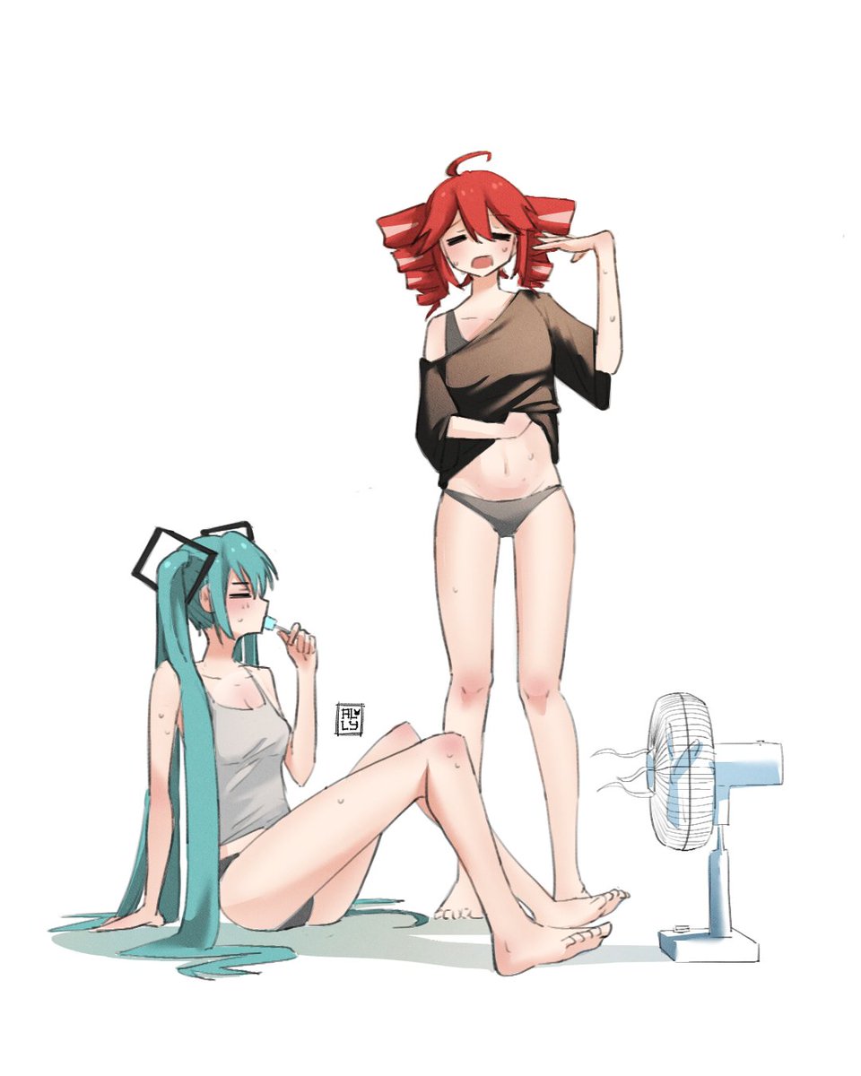 ally_geijutsus's tweet photo. Miku and Teto in hot weather 🌡️ 
#初音ミク #重音テト https://t.co/kB1BeSoHh3