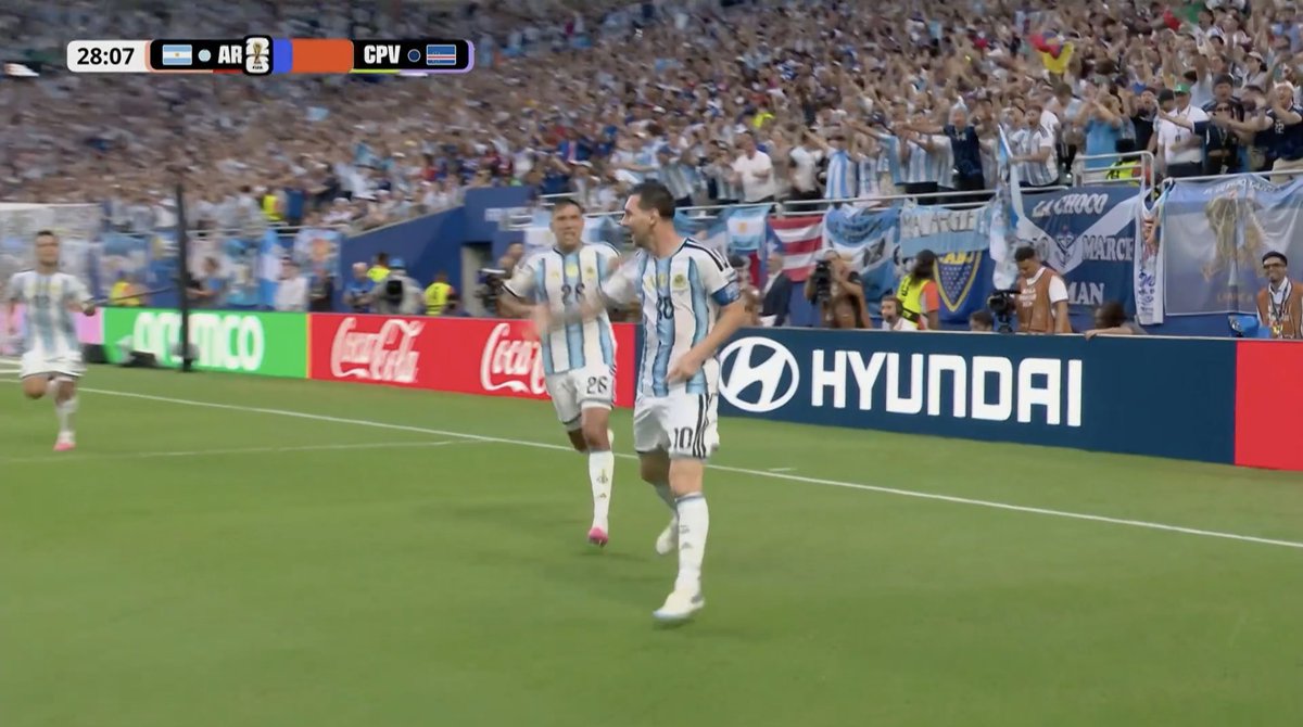 ofootball__'s tweet photo. 🇦🇷 ARGENTINA 1-0 CAPE VERDE 🇨🇻

GOOOOOOOOOOOOOAAAAAAAAAAAAAALLLLLLLLLLLLLLL MESSI!!!!!!!!!!!!!!!!!!!!!!!!!!!!!!!!!!!

GOAL GOAL GOAL GOAL GOAL GOAL GOAL!!!!!!!!!!!

🐐 LIONEL MESSI SCORES FOR ARGENTINA!!!

🔥 WORLD CUP GOAL NUMBER 20.
👑 THE ALL-TIME FIFA WORLD CUP TOP SCORER EXTENDS HIS LEGEND.
💙🤍 WHAT A MOMENT!