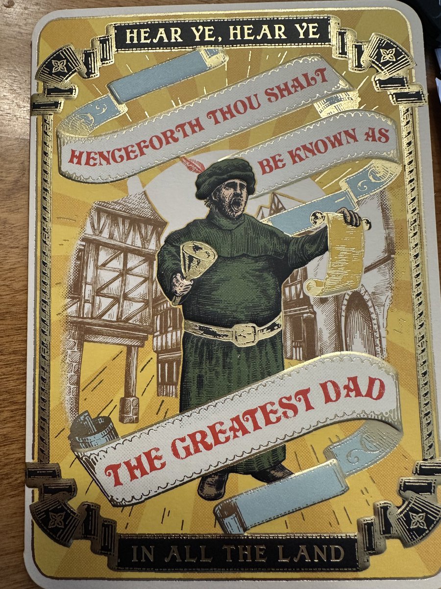 Wendellodom's tweet photo. Semiquincentennial observed? Sure. But for us also today was Father’s Day observed.  Daughter came to town.  With a nice clever card! https://t.co/h4HUCR2qx3
