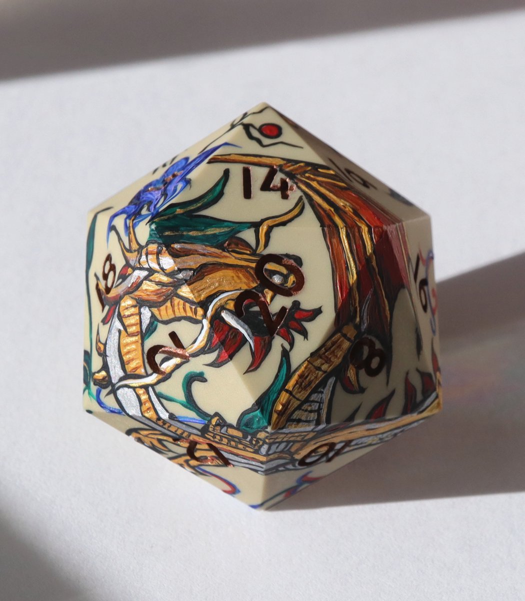 EVERYTHINGDICE's tweet photo. That crit on the history check has never looked so good 📔💅

Illuminated Manuscript &amp; Amphora hand-painted D20s are available now!
#dnd #dice #ttrpg https://t.co/PnlVnIbahF