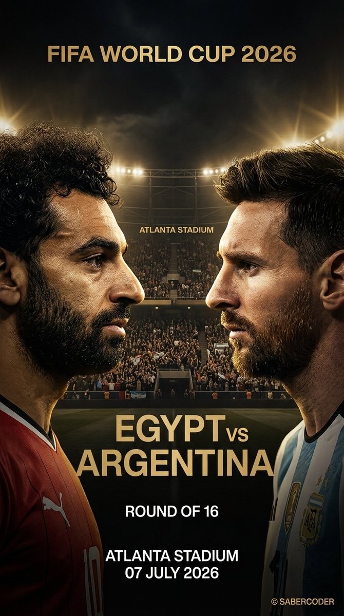 sabercoder's tweet photo. 🇪🇬✌️
#WorldCup2026 #MohamedSalah #Messi #Egypt #Argentina #Football https://t.co/KsYoFYdDM9