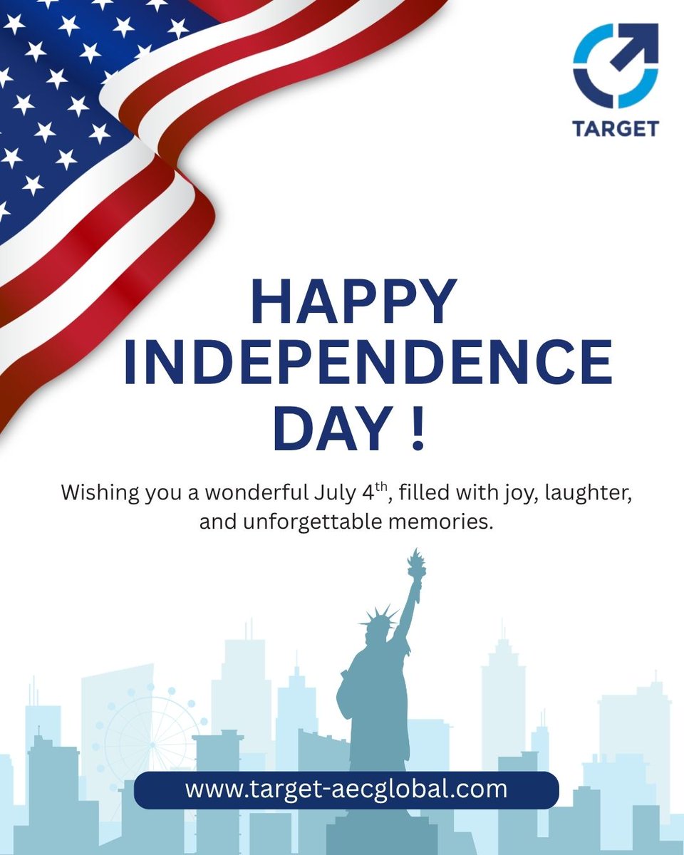 TargetAECGlobal's tweet photo. Happy July 4th! 🎆

Have a safe and wonderful Independence Day!

 #Happy4thOfJuly #IndependenceDay #USA #Freedom #July4 #CelebrateFreedom #IndependenceDay2026 https://t.co/5sUShva3qd