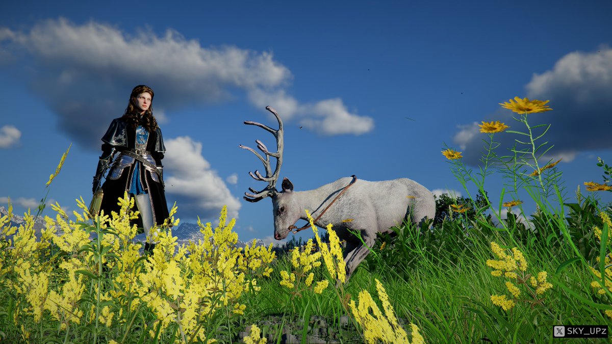 SKY_UPz's tweet photo. 🔸 بعد يوم طويل في #CrimsonDesert

🔹 حان وقت العودة للاسترخاء في أجمل مكان
🔹 مع Snowwhite Deer
🔸 صممت له بوستر مستوحى من معلومات اللعبة

🔹 أطفال بايلون..نشأوا على حكايات الغزال الأبيض
🔹 بعيدا عن قصص الخوف التي نسمعها عنها :) https://t.co/gV9B6oJsmD