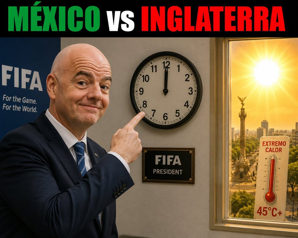 joserra_espn's tweet photo. QUE SIEMPRE NO.

Tras las críticas por el cambio de horario, la FIFA dio marcha atrás y el México vs. Inglaterra sí se jugará a las 18:00 horas, como estaba previsto originalmente. https://t.co/hVoDT3Ihdb