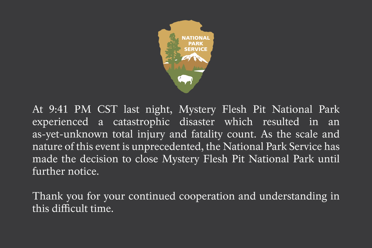 OrbitalOddity's tweet photo. The National Park Service has issued the following statement: https://t.co/6WzS0Q4G33