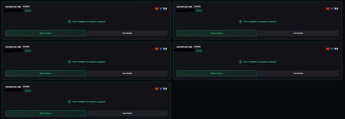 tradelikej1's tweet photo. x5 lucid max payout on all accounts. $10k payout request today with a ton of buffer left.

I'm not the only one doing this too. Students are banking in ⁠📚student-testimonials as well. Multiple members requesting payouts in the Discord in the past month! https://t.co/iPviOEKSwJ