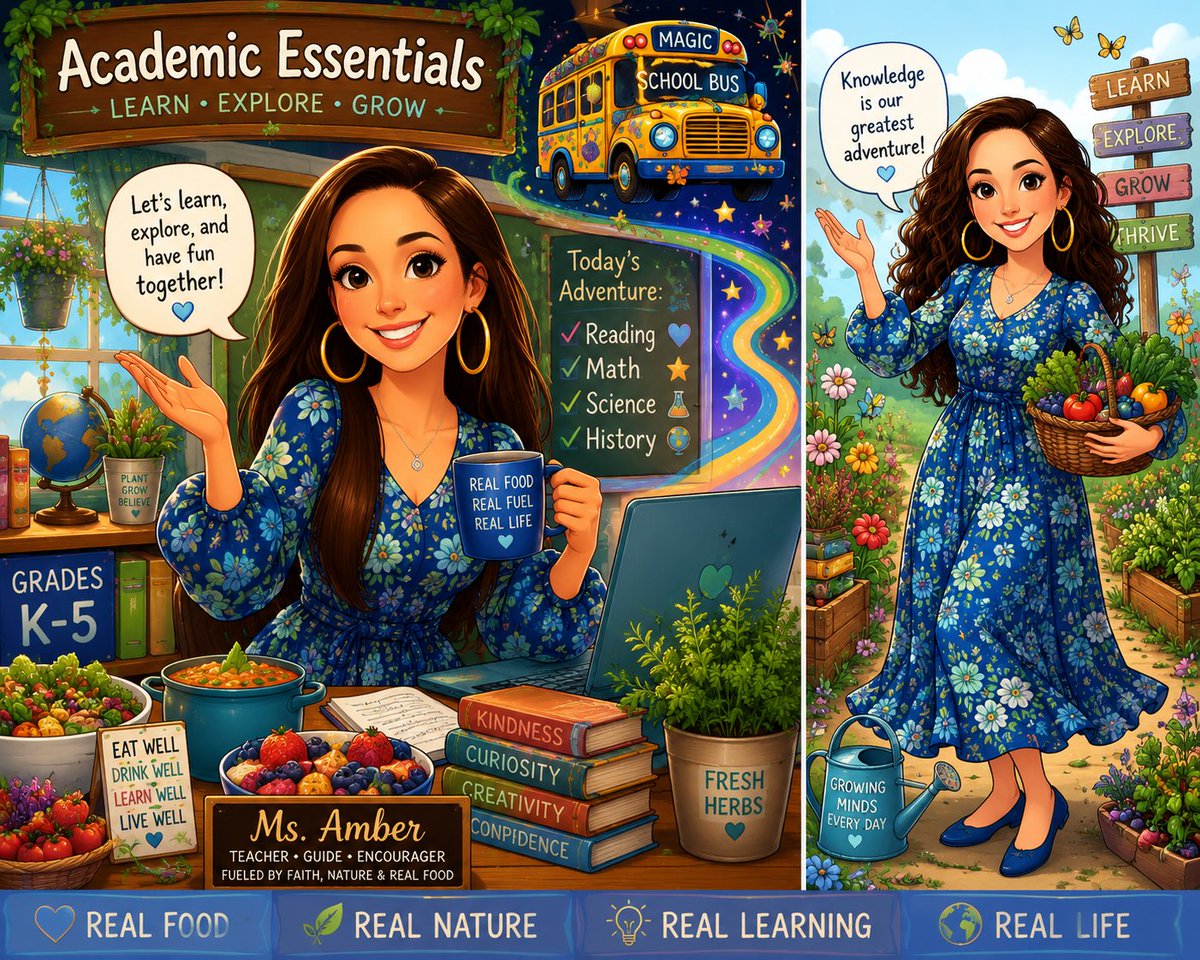 AmberLZ731's tweet photo. Academic Essentials encouraging all students to enjoy real food, real nature, real learning, and real life. Blessings to you all (Galatians 5:22-23)! https://t.co/YFCyBNxSK5