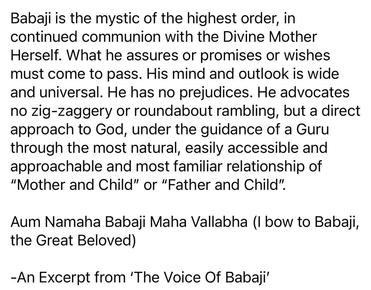 ombabajiom's tweet photo. Babaji is the mystic of the highest order, in continued communion with the Divine Mother Herself. He advocates a direct approach to God, under the guidance of a Guru through the most natural and familiar relationship of “Mother and Child” or “Father and Child”.
Om Babaji Om! https://t.co/wHbdmiDICJ