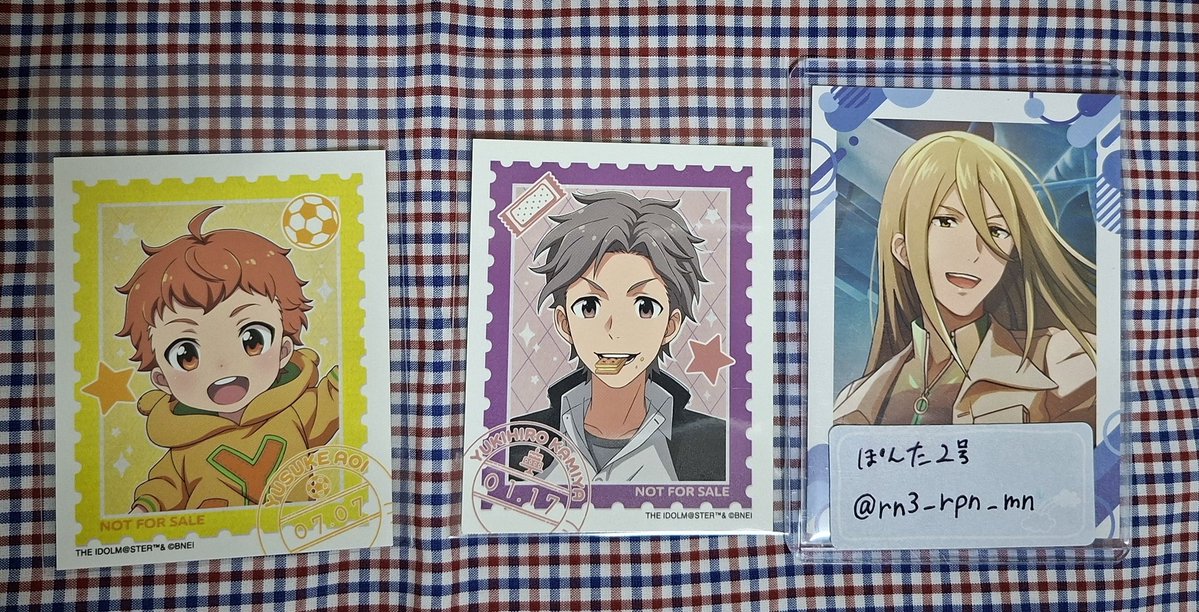 rn3_rpn_mn's tweet photo. 【交換】
アイドルマスター SideM リメンバーショットフェア 切手風ステッカー
リメショ アニメイト

譲→悠介、幸広
求→同異種クリス

郵送もしくは7/23衣装展手渡し。 https://t.co/IwXmeicotU