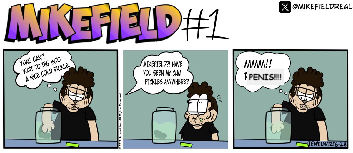 MikefieldReal's tweet photo. Mikefield #1

also welcome Mike and all the chatoids! I'm glad you liked the first debut Mikefield strip!, here it is in it's full original quality!! (or at the very least the highest quality twitter will allow)
Hope everyone will like what I cook up! https://t.co/e5vxYUyRAZ