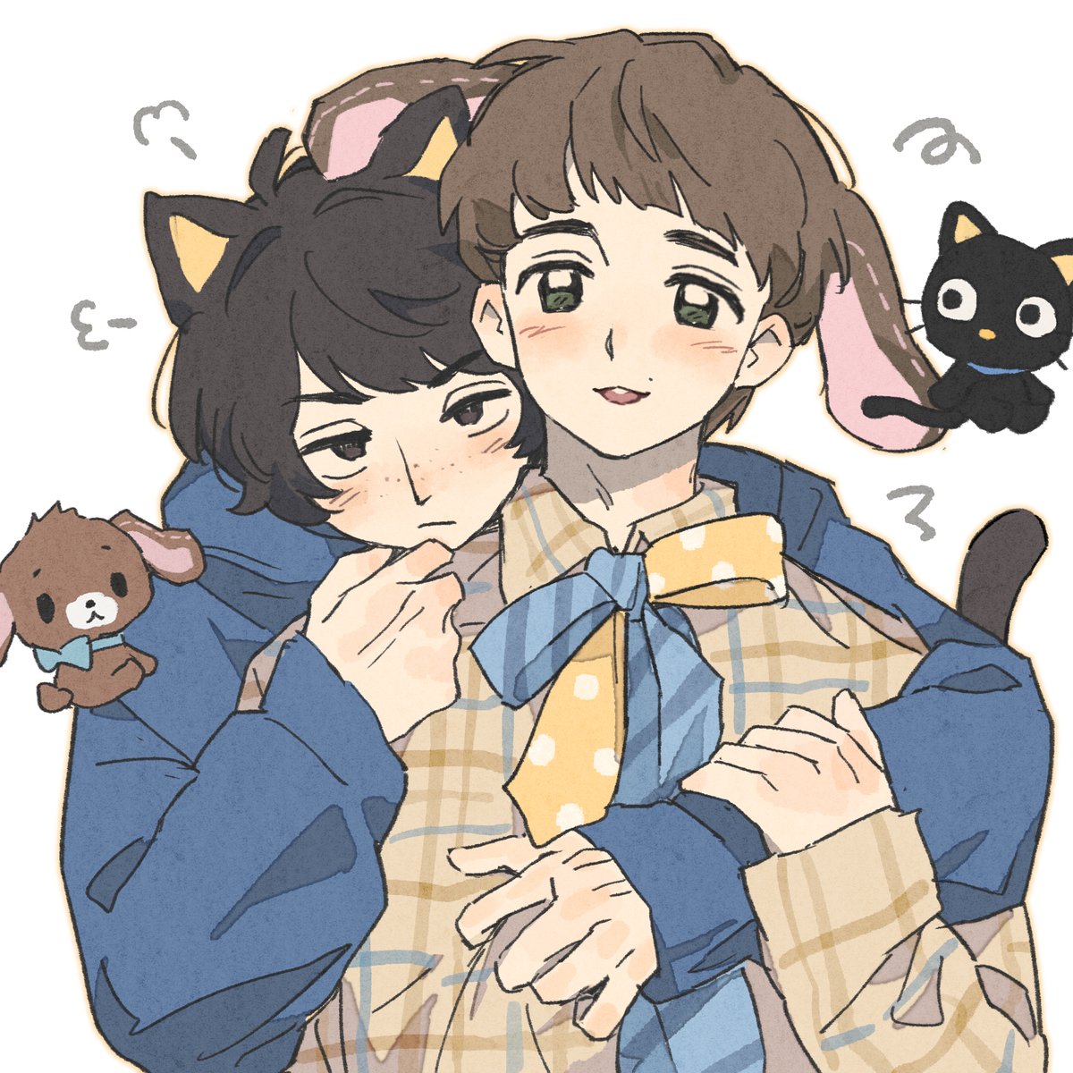 Dmxbg_zzz's tweet photo. byler looks like Chococat and Sugarbunnies Kurousa #byler https://t.co/xLR4yIVA4P