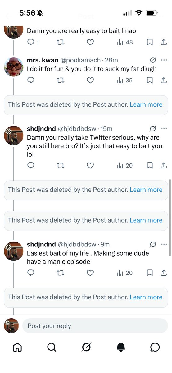 hjdbdbdsw's tweet photo. @pookamach @evilhaterofall @cree1400 @teagantapes Just so you know it shows everyone when you delete your replies. https://t.co/3ycyuUodoB