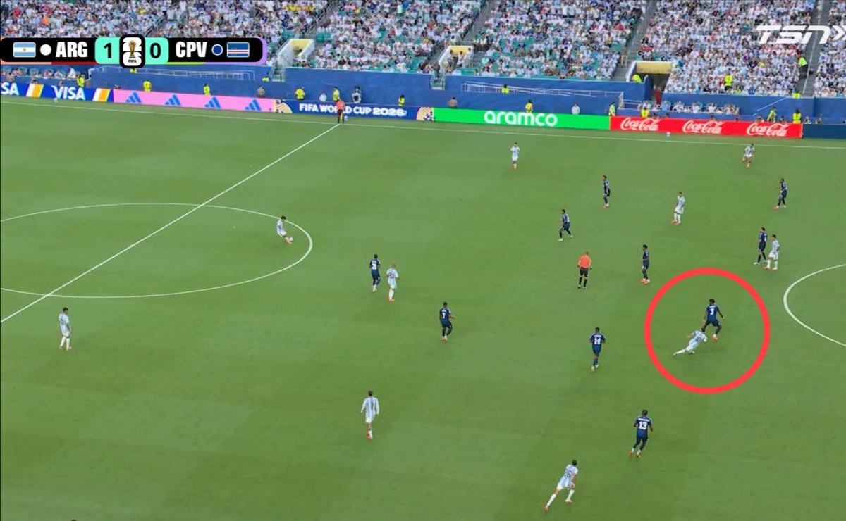 45Fan_Prathmesh's tweet photo. Three seconds before Messi was offside, the GOAT sensed it, came back onside, and started his sprint to score that GOATed goal.

This is some inhuman stuff, Messi. 😭🐐 https://t.co/LnDj69MiRC