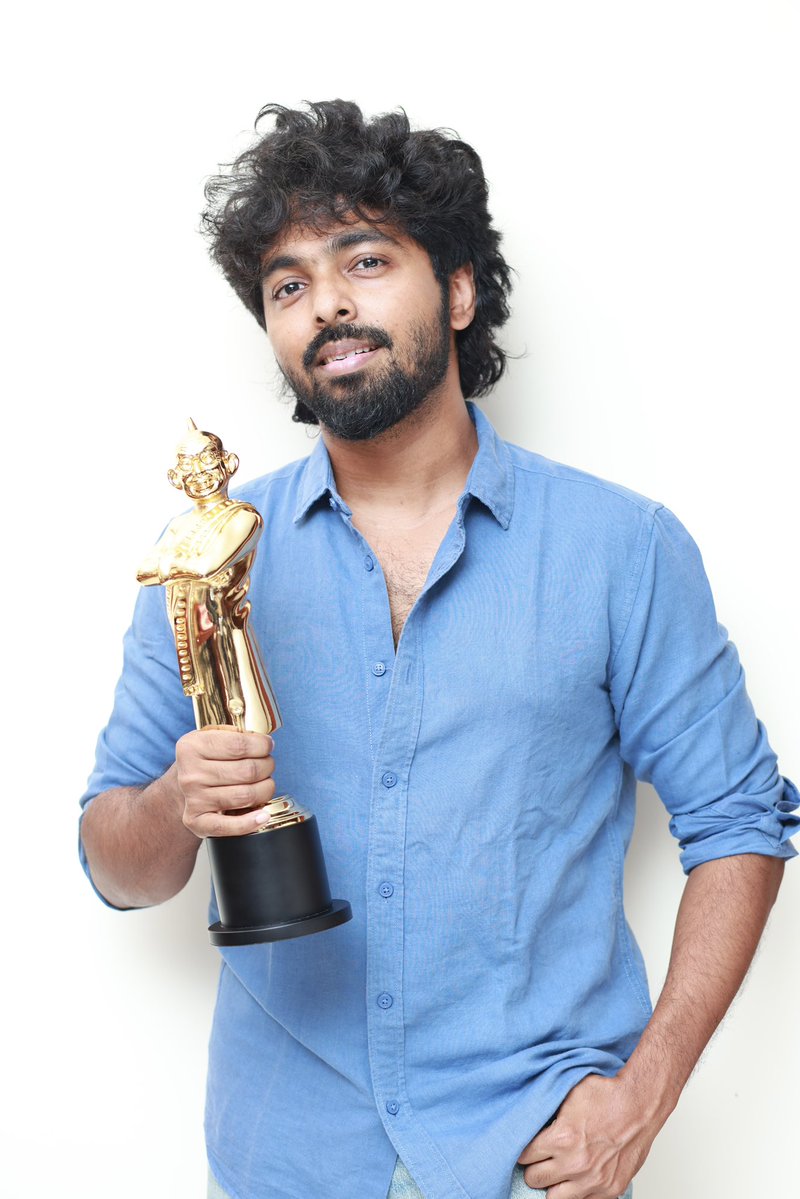 gvprakash's tweet photo. #vikatanawards #bestmusicdirector #bgscore #VeeraDheeraSooran #Goodbadugly … thank u all ❤️ @vikatan @CinemaVikatan https://t.co/a2mrtiiYnO