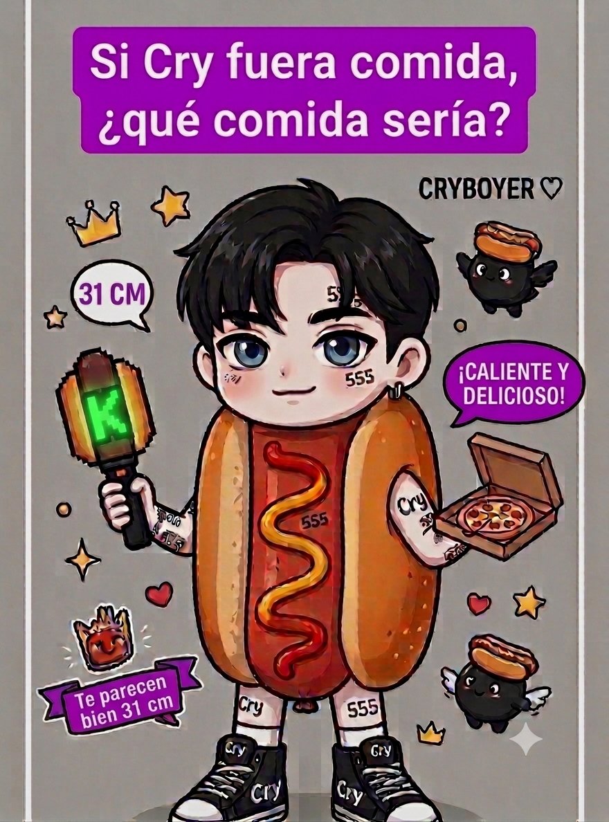 Tessa_555_'s tweet photo. Si @xCryboy fuera una comida sin duda fuera un hotdog por caliente rico y delicioso y por aquello de los 31 CM 🤭😅 @xcryguate #CryVersionComida https://t.co/mHj13xmOh9