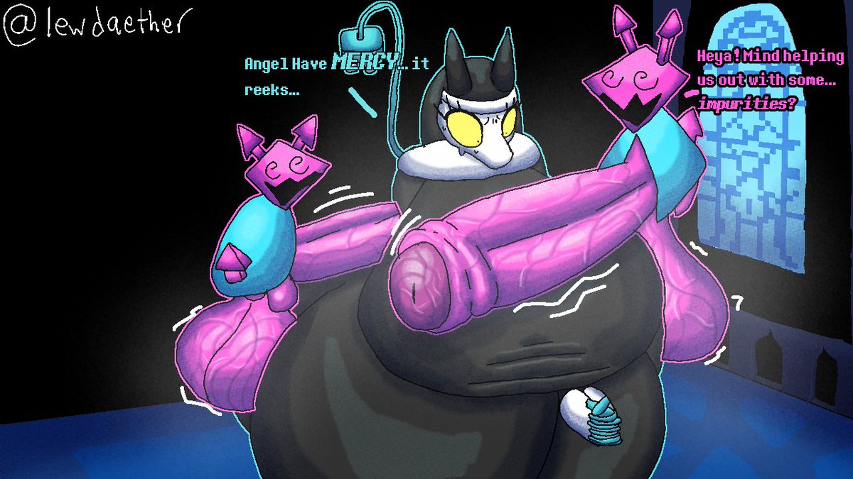 LewdAether's tweet photo. Tasque manager seems to be getting a lot of requests for her aid, thanks to her attire. Question is - can she help~? 2/6
#deltarune https://t.co/LqAYUfMx69