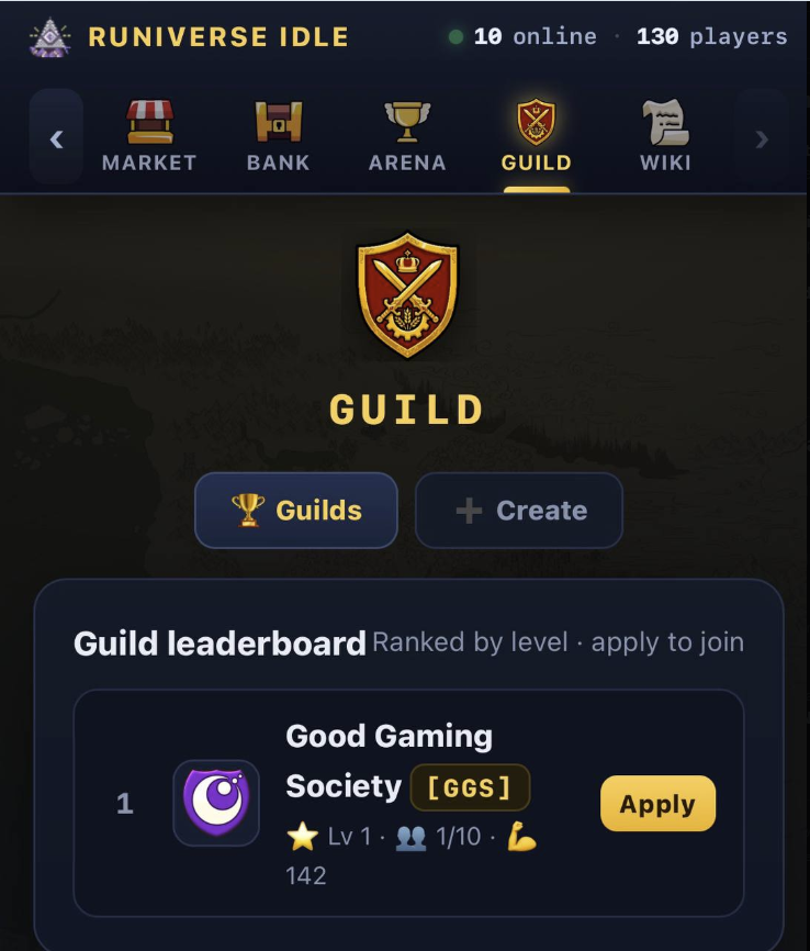 gevorla's tweet photo. 🚀 Big update in Runiverse Idle for @RuniverseGame , @ForgottenRunes  fans — two new ways to play just dropped:
🛡 GUILDS — team up, level up together, unlock guild-wide perks
🎣 FISHING — cast into the lake, reel in 33 species, chase legendary trophies
https://t.co/I7R8y6FKlk
Better together, bigger catches