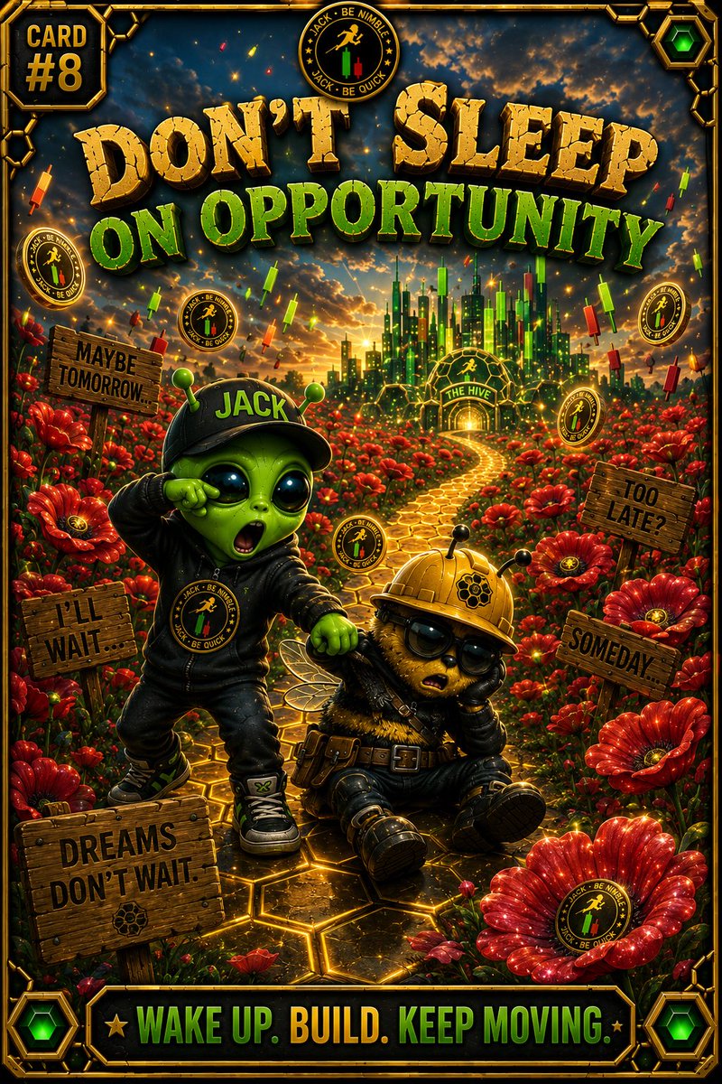 VaAlien4lovers's tweet photo. 😴 The biggest opportunity you’ll ever miss… is the one you keep putting off.

“Maybe tomorrow…”
“I’ll wait…”
“Someday…”

Those words have stopped more dreams than failure ever has.

Jack wasn’t about to let Carpenter Bee sleep through the opportunity.

Wake up.
Take the first step.
Keep moving forward.

🐝 Dreams don’t wait… neither should you.

Wake up. Build. Keep moving. 💚

#JackBeNimble #BuildTheHive #DontSleepOnOpportunity #FollowTheJourney #CryptoCommunity #Solana #Web3 #HiveCity                                                               📢 Join the Jack Be Nimble Hive! 🐝🚀

💬 Telegram:
https://t.co/WLruGsTMgh

🎵 TikTok:
https://t.co/TvlGgDAZwK

📸 Instagram:
https://t.co/86sP8XVco1

𝕏 X (Twitter):
@VaAlien4lovers

🪙 $JACK Contract Address:
jfvidfmUWehZoPq76peha36u3KANQMYDnLudBNSpump