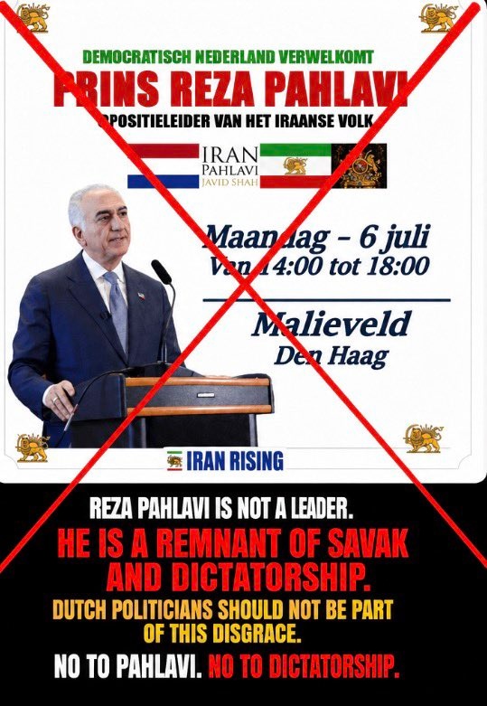 KKhajehnory's tweet photo. 🚨 Breaking 😂🤣

The Dutch Parliament scheduled “Baby Shah’s” visit during MPs' holiday—no debate, no MPs. Just offices and photo ops. 🤝🤣

For many Iranians, he remains a symbol of monarchy, SAVAK, and dictatorship.

Parliament is on holiday, but the building is open. 😂 https://t.co/WWoQuWlsJ5