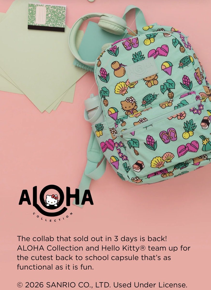 海外グッズ情報✈️ ハローキティ×ALOHA Collectionのスクールカプセル