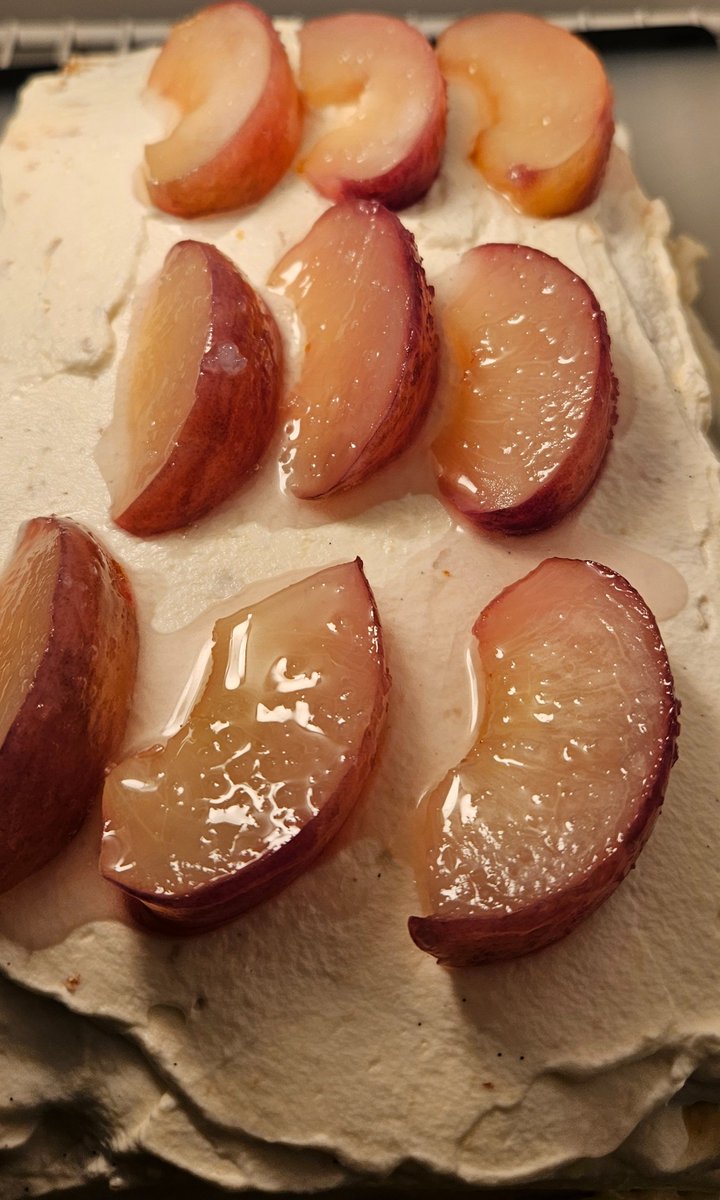 URlENS's tweet photo. White peach cake w homemade peach jam https://t.co/ZeivjKhGgz