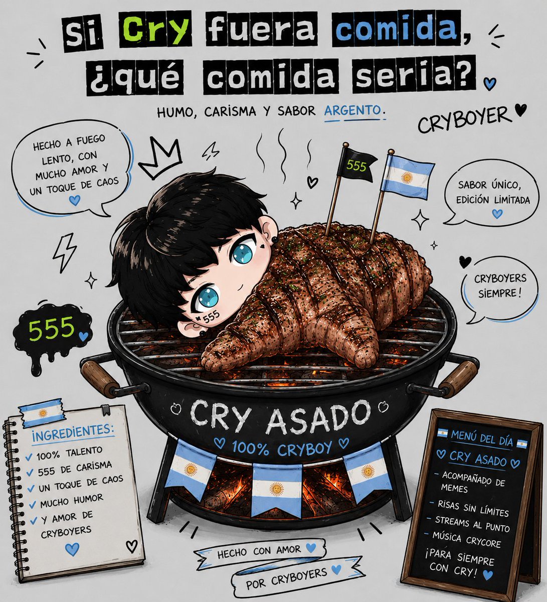 Natiixcryok's tweet photo. Para mi Cry sería el Asado 🥹
#CryVersionComida https://t.co/wfDPtC17m7
