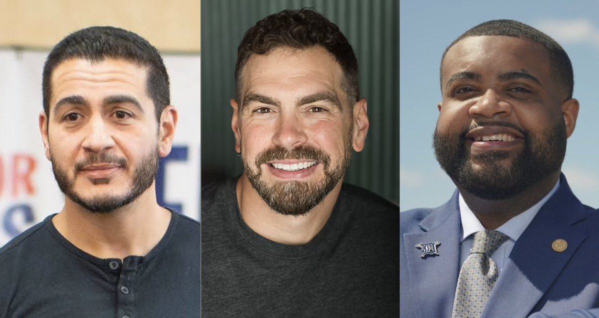 Socialist_Wins's tweet photo. Three leftists are running for national office in Michigan!

1. Abdul El-Sayed for Senate
2. Kyle Blomquist for Congress in MI-1 
3. Donavan McKinney for Congress in MI-13 

Primaries are August 4! https://t.co/v18WlWqhmj