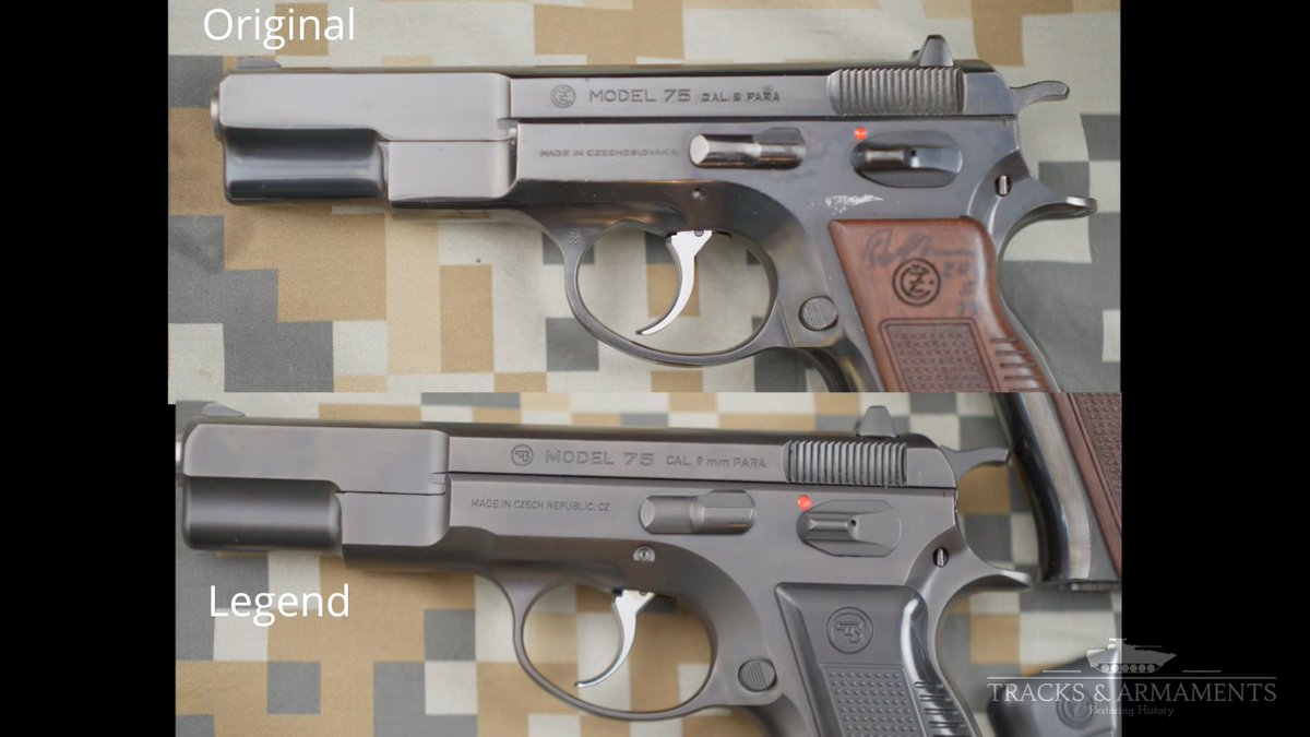 Southwood_'s tweet photo. https://t.co/472imSvS8U 
Cz75のオリジナルと最近出た復刻モデルを比較している人がいます
全く同じでは無いそうですが、ショットショーではCzの担当者がラリーも気に入ると言っていたそうです https://t.co/AA2G9TBsvP
