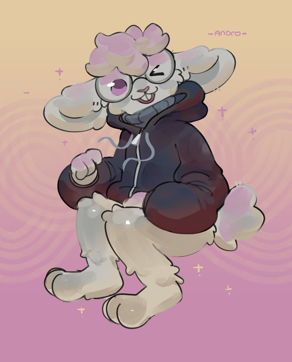 androdraw's tweet photo. Joy!🐇✨- for Fuzzywhimsy (Art fight! 2026) https://t.co/v2iRYHWumi