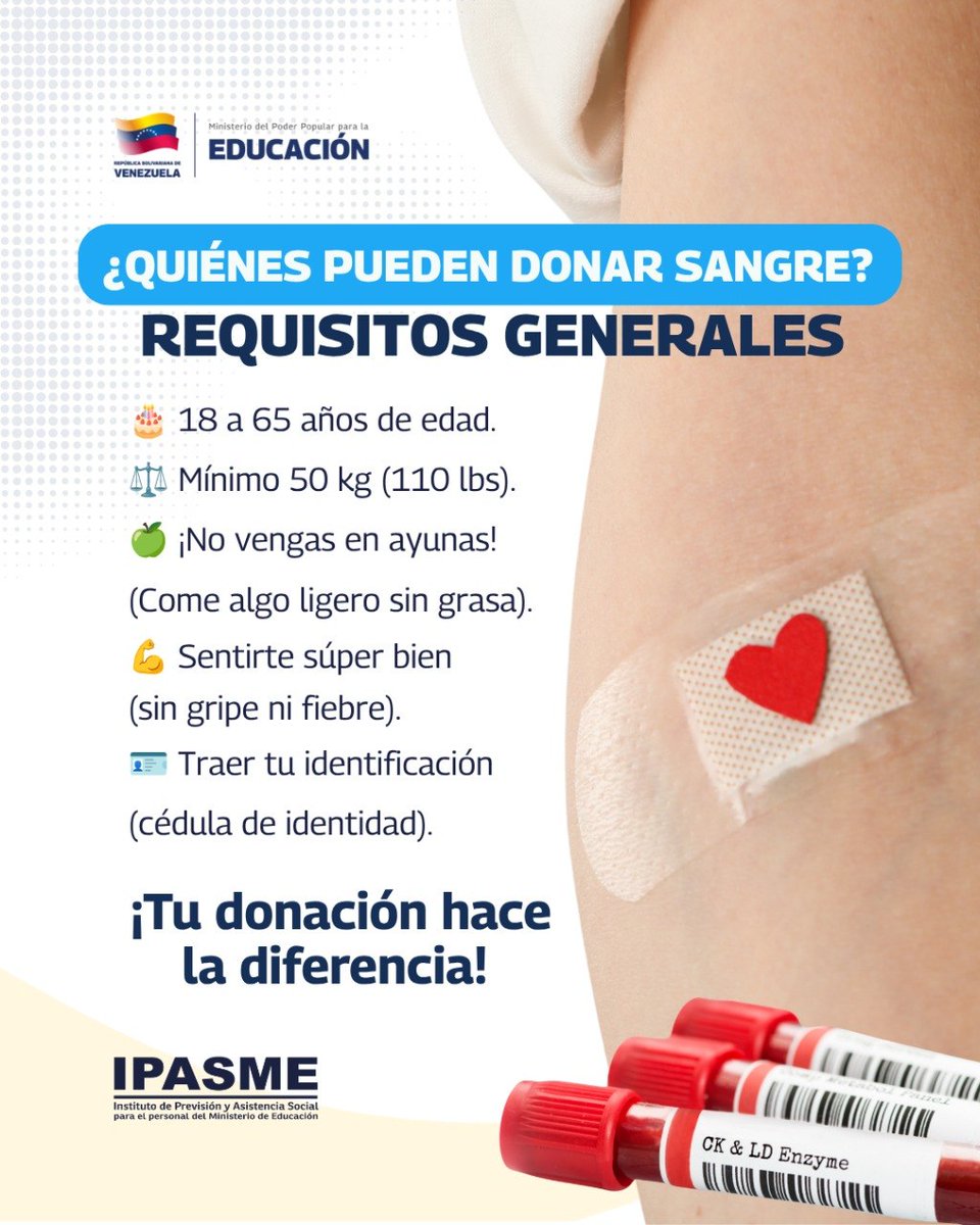 IpasmeOficial's tweet photo. El superpoder más grande para cambiar el mundo lo llevas dentro de ti. Un solo donante de sangre puede salvar hasta 3 vidas: 3 familias que recuperarán la tranquilidad y 3 historias que continuarán gracias a tu generosidad. No esperes una emergencia.

 ¡Suma a la salud hoy! https://t.co/TsSFYXwEcB