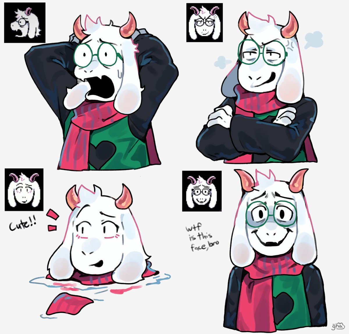 graysheartart's tweet photo. love these ralsei portraits #deltarunespoilers #deltarune https://t.co/HJeKYJUIah