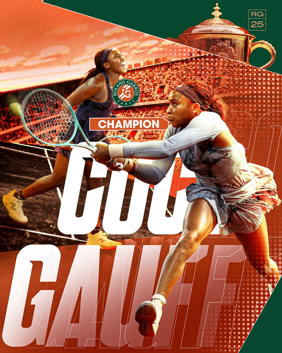 daniloflan's tweet photo. Throwback to Coco’s victory at Roland Garros 2025.
Wanted to update the version I did for it last year. https://t.co/PKFVeqWWH1