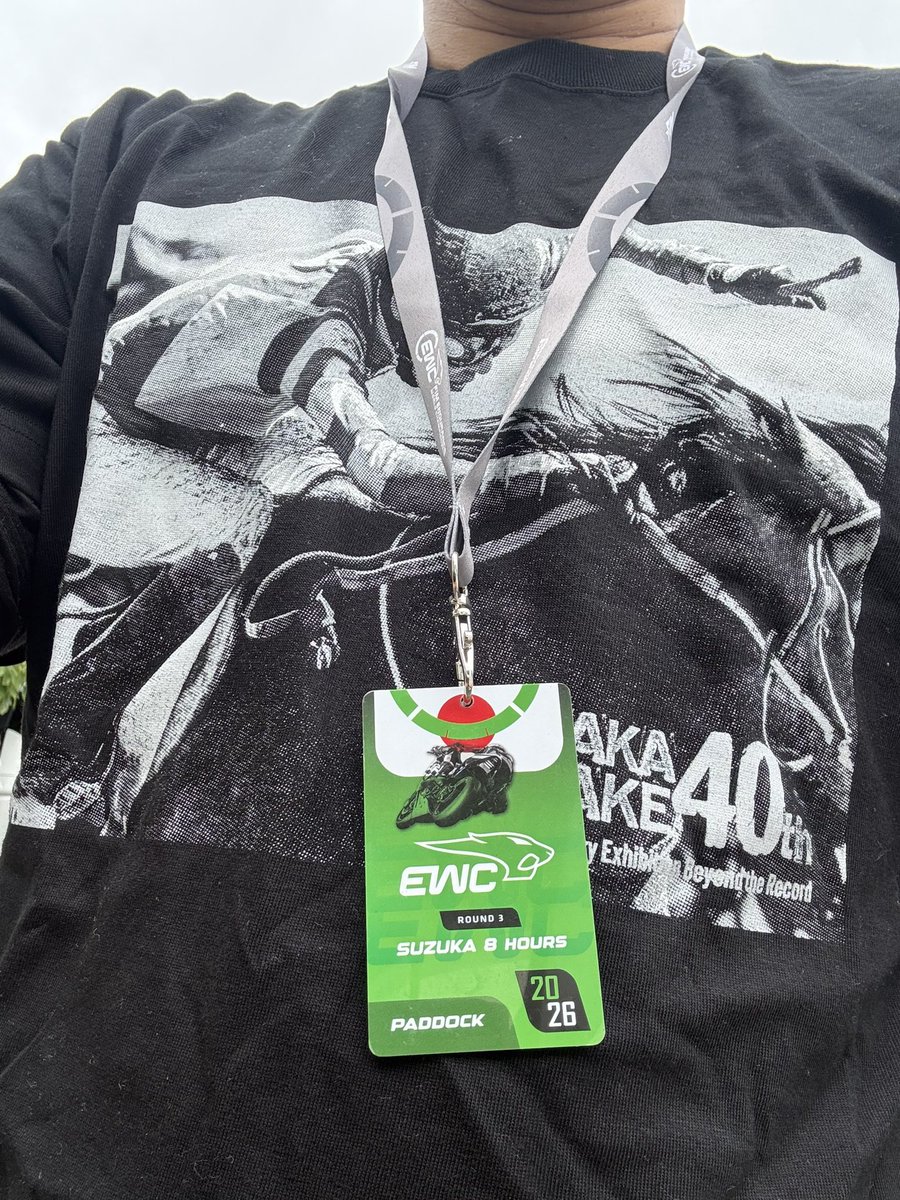 Jetcoaster3110's tweet photo. 鈴鹿8耐PASS！に
武豊さんTシャツ。

今日は競争力高そう。

　皆さま、GOOD DAY！ https://t.co/NpcLO5nSbu