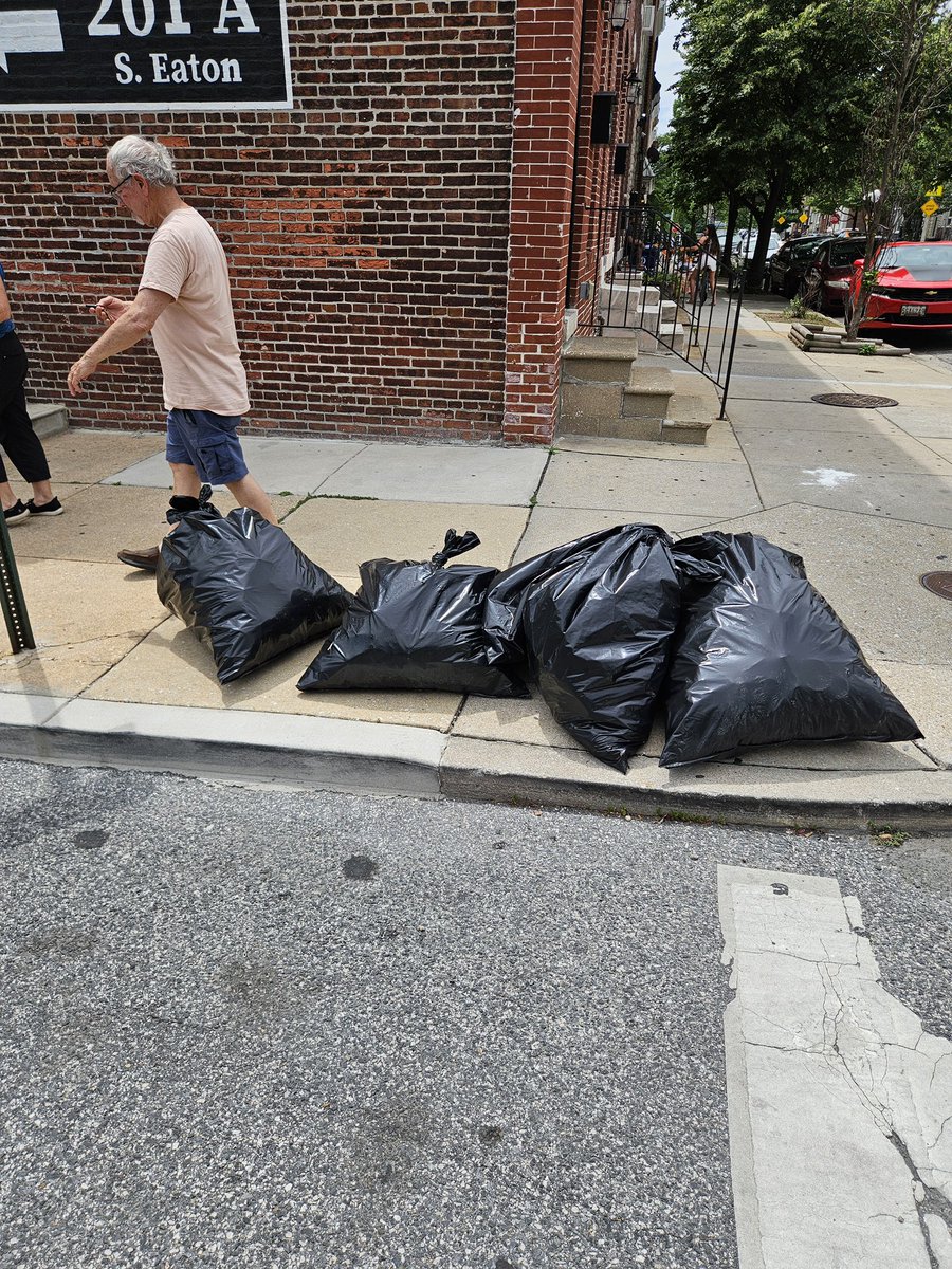 HCABaltimore's tweet photo. Huge thank you to the 18 amazing neighbors who came out for the first event of our Summer Trash Pickup Series! Together, we collected 22 bags of trash across the grid in just two hours. https://t.co/DNfUfPGtwm