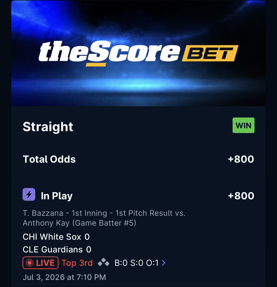 BmoreBets410's tweet photo. @edgelydotbet @TreysPlays_ LFG Bazzanaaaaaaaa first pitch out yessir 🙏 thanks @edgelydotbet https://t.co/Nj7zjxyYeC