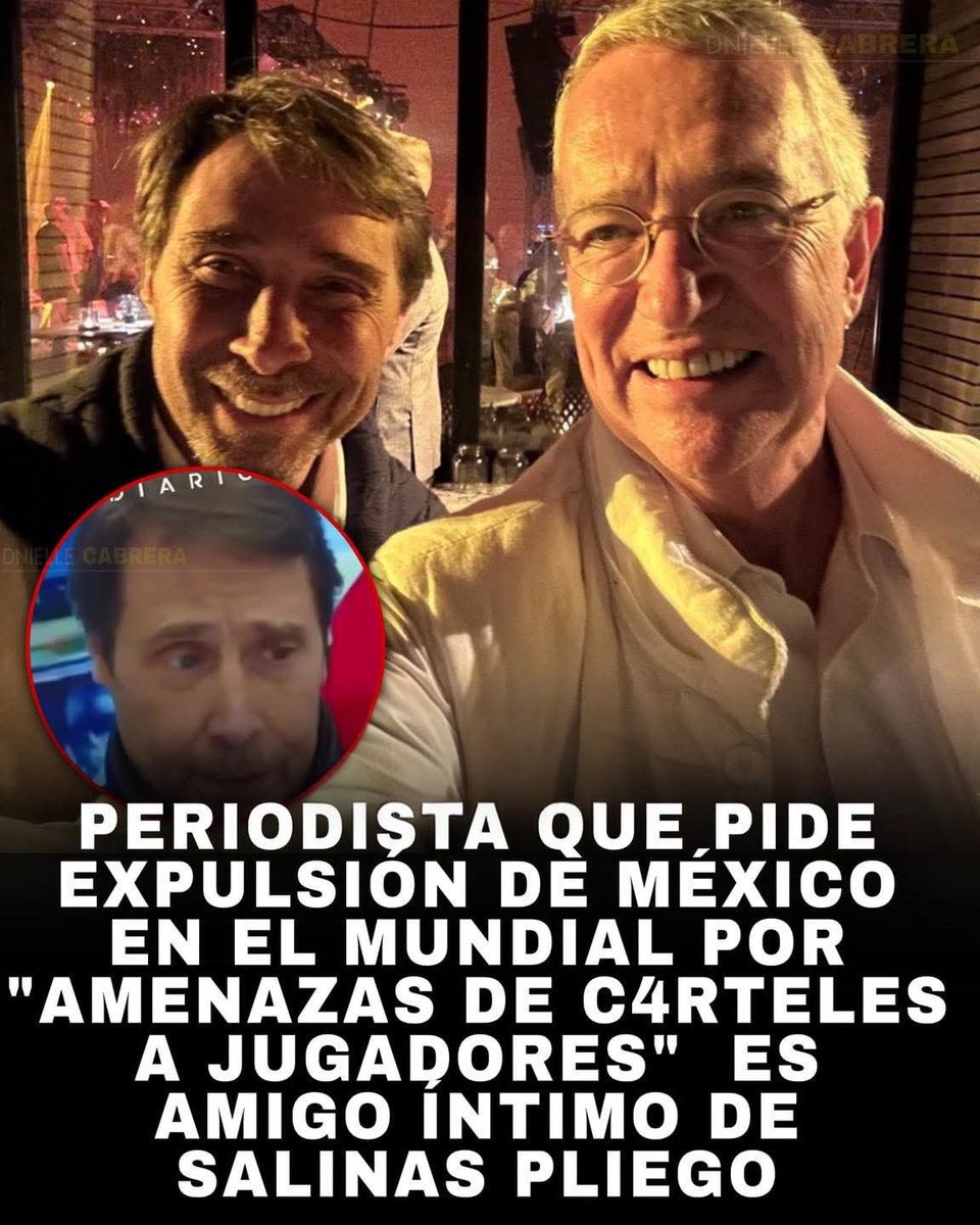 Veronic69884232's tweet photo. Pues resulta que el periodista argentino que anda pidiendo la expulsión de México en el mundial por “amenazas de carteles a jugadores”, es amigo íntimo de Salinas Pliego.

El vende patrias queriendo que le vaya mal a México. https://t.co/0VVYDkneFr