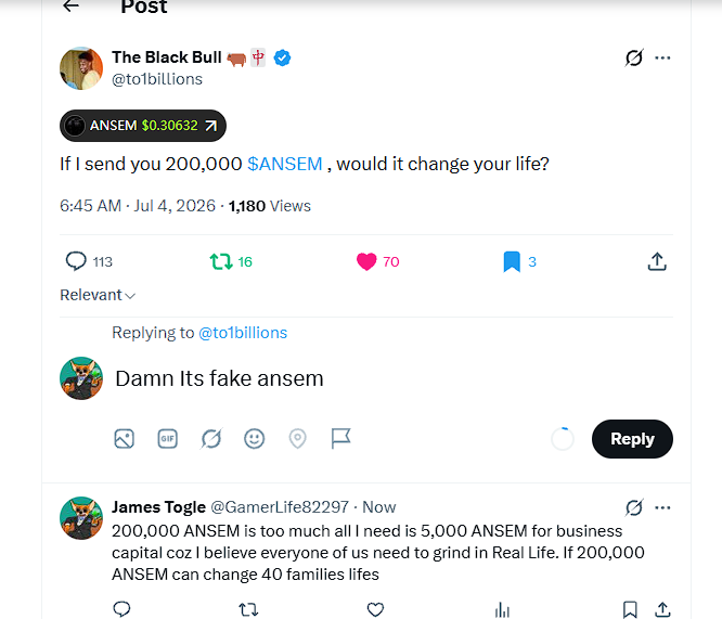 GamerLife82297's tweet photo. I HATE ALL FAKE ANSEM TO FARM ENGAGEMENT #ANSEM @blknoiz06 https://t.co/tCpQnUrmTt