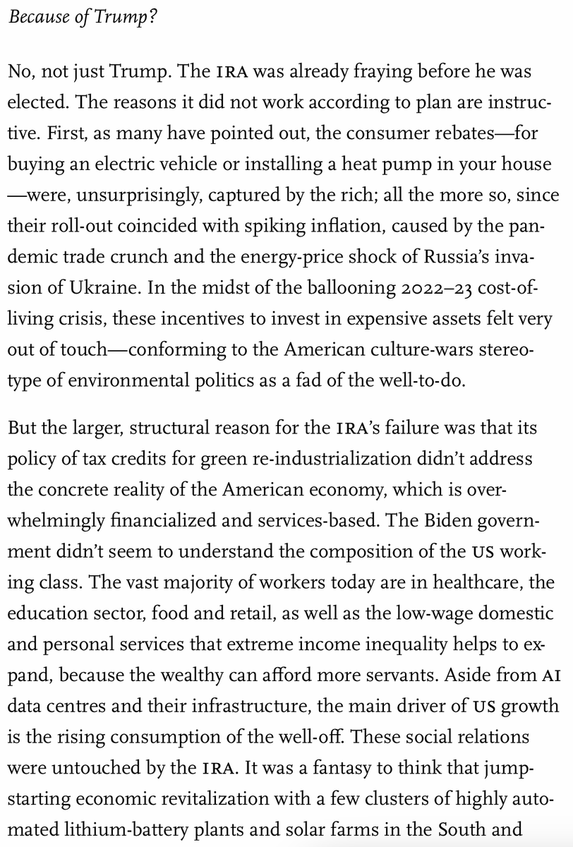 blimp_juice's tweet photo. Here is @triofrancos explaining the failure of the IRA in three paragraphs better than anyone has explained it, and debunking the entire new wave of "don't talk about climate" left punching bullshit in the process. https://t.co/74s5Ri0htq