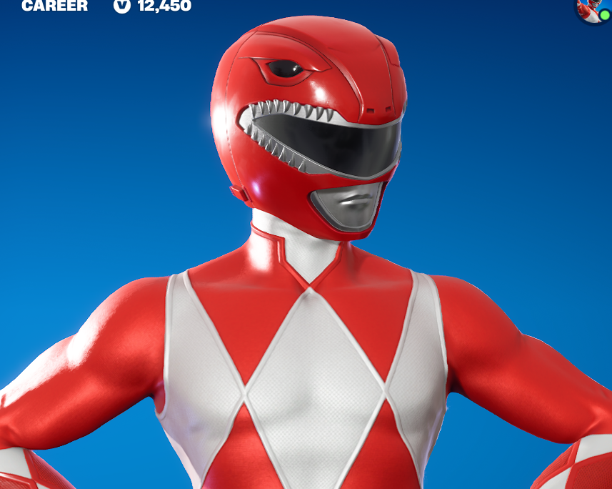 id_chrome's tweet photo. @FortniteStatus hey this has bugged me forever and im just wondering if the red power ranger skin's helmet got miscolored? the visor border is silver when it should be white, with only the t-rex teeth and mouthplate details being silver. (original prop for reference) https://t.co/Kn7Xen55JD