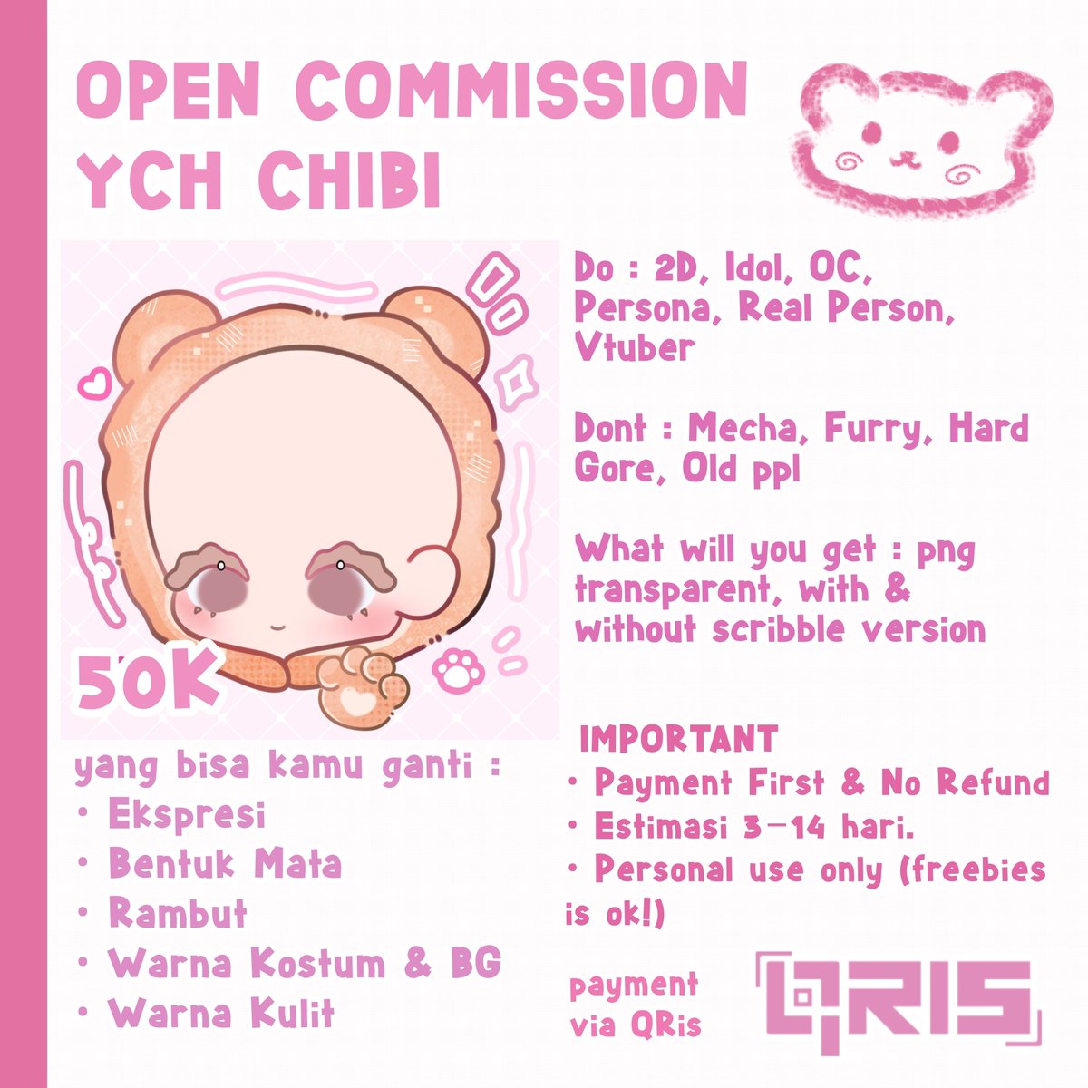 cerabiii's tweet photo. RTs and likes are appreciated💌
[ OPEN YCH COMMISSION⚘️]

Hi semua! Aku open terus YCH ini untuk memenuhi keperluan sehari², kos dan kuliahku^^

DM for orders / questions. More sample/result from batch 1 below♡
#zonauang #zonajajan #artcommission
#bealanja #artidn https://t.co/phoPeI9lF1