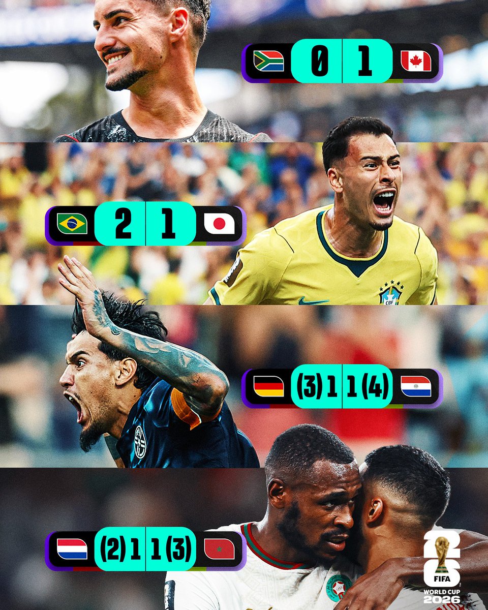 FIFAWorldCup's tweet photo. Round of 32 results 🔒

#FIFAWorldCup