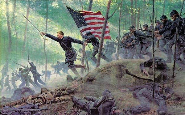 Echmart's tweet photo. 🧵 The 3-day battle that changed America's future forever...
In July 1863, two massive armies collided in a small Pennsylvania town called Gettysburg.
What happened there would change the course of the American Civil War. 👇 https://t.co/6TSYNp0BKe
