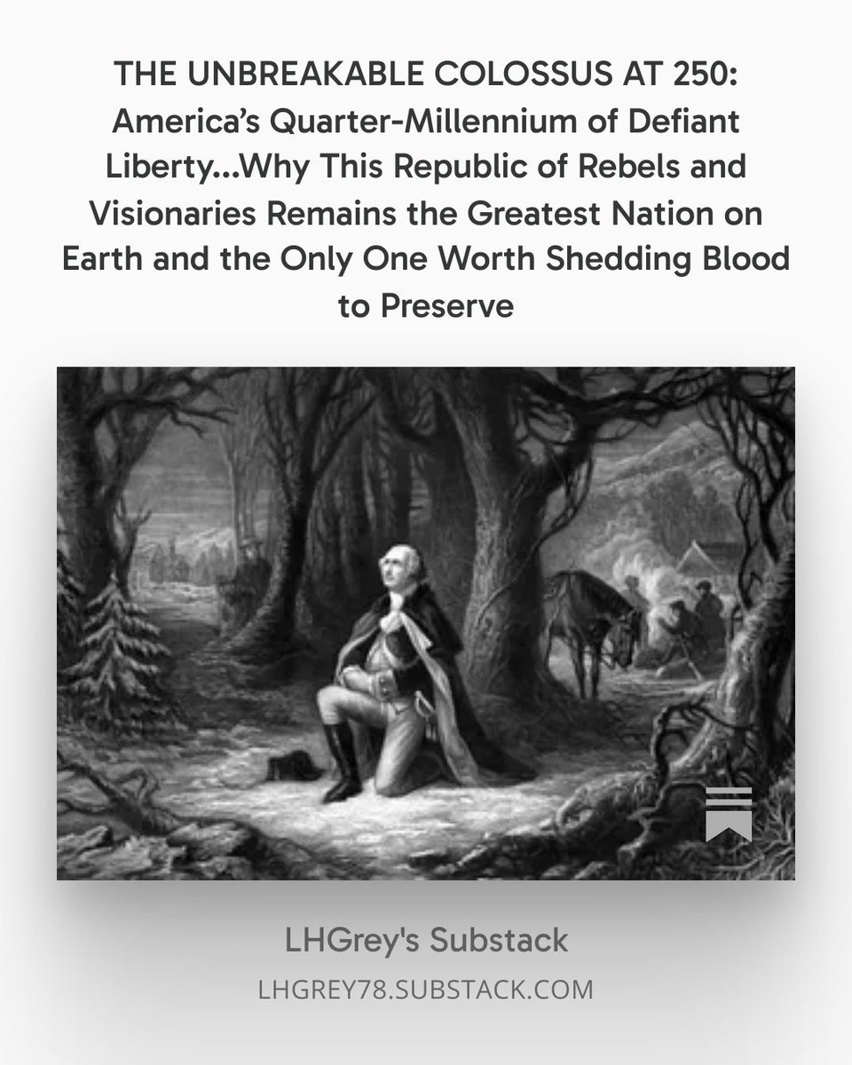 Grey_0G's tweet photo. The Sacred Fire Still Burns

Two hundred and fifty years after those words were spoken, the fire has not gone out. 

It has been tested by war, by faction, by the slow corrosion of comfort and the sharper assaults of ideology that would rather manage men than trust them. 

Yet it still burns. 

On this July 4th, 2026...the quarter-millennium mark of the American Republic...the question is not whether the flame flickers. 

The question is whether we still possess the will, the clarity, and the ferocity to tend it.

The Founders were not optimists in the modern, sentimental sense. 

They were realists who understood power as a hungry, patient predator. They knew that republics do not die in a single dramatic collapse; they are eroded by the thousand small surrenders of men who prefer safety to sovereignty, who trade the hard discipline of self-government for the soft promise that someone else will bear the burden. 

Washington’s “sacred fire” was never a metaphor for vague national pride. 

It was a precise recognition that liberty is not a natural state. 

It is an achievement that must be defended against the permanent human appetite for control...whether that control wears the mask of a king, a committee, or the administrative state that now claims to know our interests better than we do.

This Republic was engineered as a lethal trap for tyranny. 

Its architecture...the separation of powers, the deliberate friction between branches, the Bill of Rights that treats individual sovereignty as non-negotiable...was not built for angels. 

It was built for flawed, ambitious, often selfish men, because the Founders had studied every republic that had come before and watched them all devour themselves once power escaped its chains. 

They gave us a machine that requires constant vigilance precisely because they understood that vigilance is the only thing that keeps the machine from becoming another instrument of domination.

On this 250th anniversary, as fireworks split the night and tall ships sail into harbors that once watched the birth of the idea, the temptation is to treat the occasion as commemoration alone. 

That would be a mistake. 

Commemoration without recommitment is how fires die. 

The experiment Washington described as “finally staked” on the American people has survived because enough of those people, in each generation, refused to let lesser men and weaker ideas extinguish it. 

They refused when the price was blood at Bunker Hill and Gettysburg and Normandy. 

They refused when the price was only the daily, unglamorous labor of insisting that the individual remains the sovereign unit and that government exists to secure rights, not to manufacture outcomes.

The venom I reserve is not for the Republic herself. 

It is for the quiet, sophisticated arguments that liberty must now be balanced against equity, that sovereignty must yield to security, that the hard-won right to self-determination is too dangerous to be left in the hands of ordinary citizens. 

Those arguments are not new. 

They are the same ancient impulse toward mastery dressed in modern language. 

The Founders recognized it. 

Washington named the fire that resists it. 

Two hundred and fifty years later, the fire still belongs to anyone willing to guard it with the same clarity and the same refusal to compromise.

What follows is not a celebration of perfection. 

It is a dissection of the idea that made this the greatest nation on earth...and a reminder that the idea remains worth every ounce of ferocity we still possess. 

The sacred fire was never promised to endure on its own. 

It was entrusted to us. 

On this quarter-millennium, the only question that matters is whether we will prove worthy of the trust.

Read on. The Republic is still here. 

The fire is still burning. And the fight is still ours.

https://t.co/n03xi5APvD