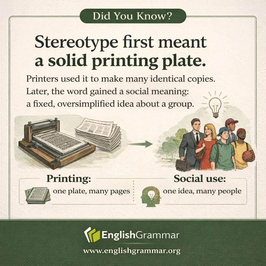 GrammarUpdates's tweet photo. How stereotype moved from printing to people https://t.co/RhthYXbbWW