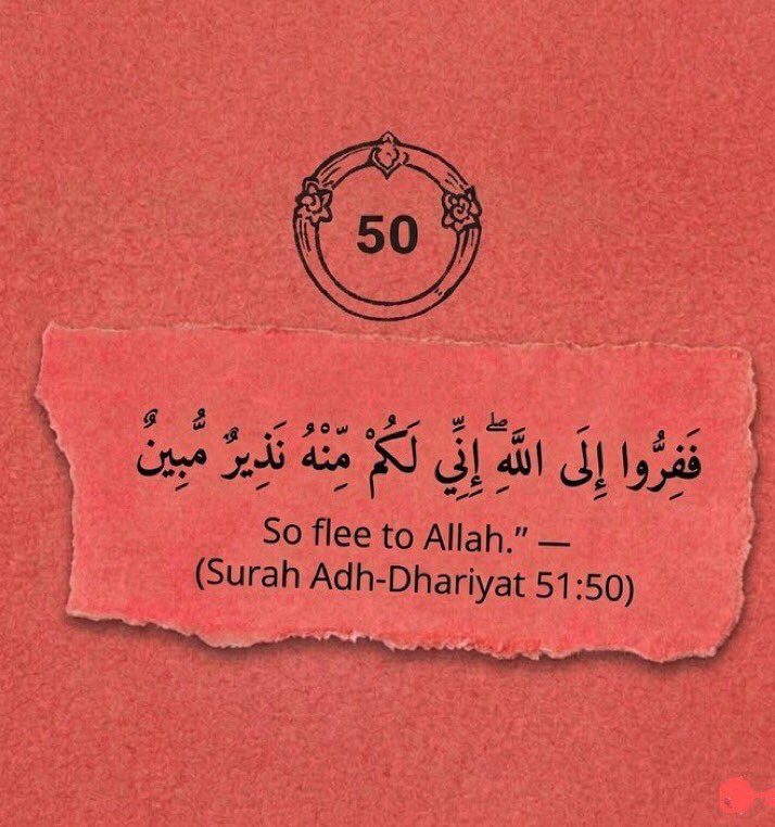 AAyshato's tweet photo. “So flee to Allah”.

——Qur’an (51:50) https://t.co/o6i5HFPhxS