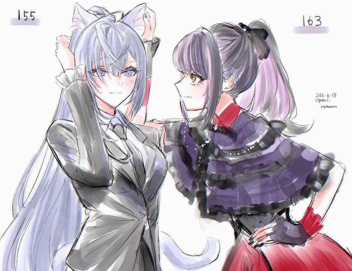 yuri_kyanon's tweet photo. この2人は身長差も最高だよ
ゼタちゃん背伸びしてるかわいい
#ShiorinSketch #Zetacrylic https://t.co/Ylb792pgIW