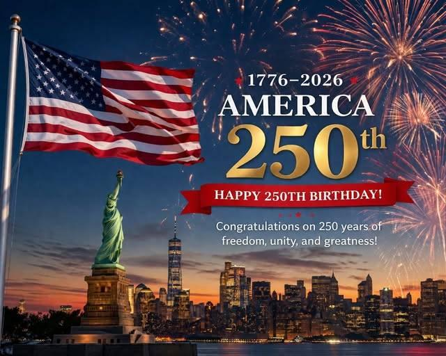 Mia69490579860's tweet photo. 250 years of freedom, 250 years of courage, 250 years of the American spirit. Today, we celebrate our history, honour our heroes, and look to the future with confidence. God bless America. @Trump https://t.co/P2EA3DAE1J