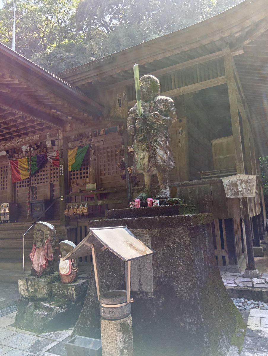 borun59's tweet photo. 青龍寺
清瀧寺近くからバスで行ったのですが、バスの本数が少なく、バス待ちの間にパン買って昼食。
今回は登山用ポール持って行かなかったので、貸し出し用金剛杖借りて階段に挑みました。
ここではあちこちに落とし物してしまい、お参りされてた方に教えていただきました💦 https://t.co/NgDcRpjH2a